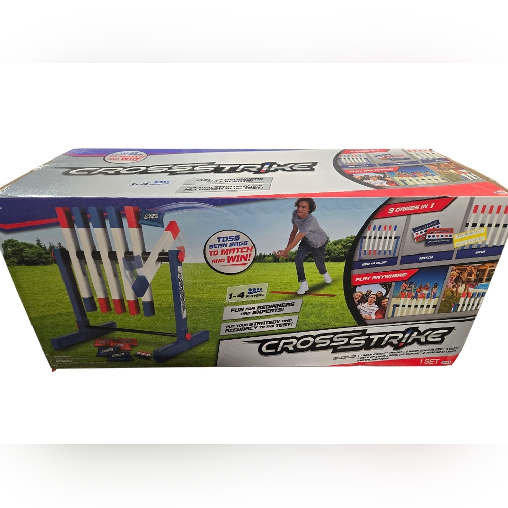 JAKKS Pacific Lawn Game Cross Strike 3-in-1 Toss Cornhole Bean Bag